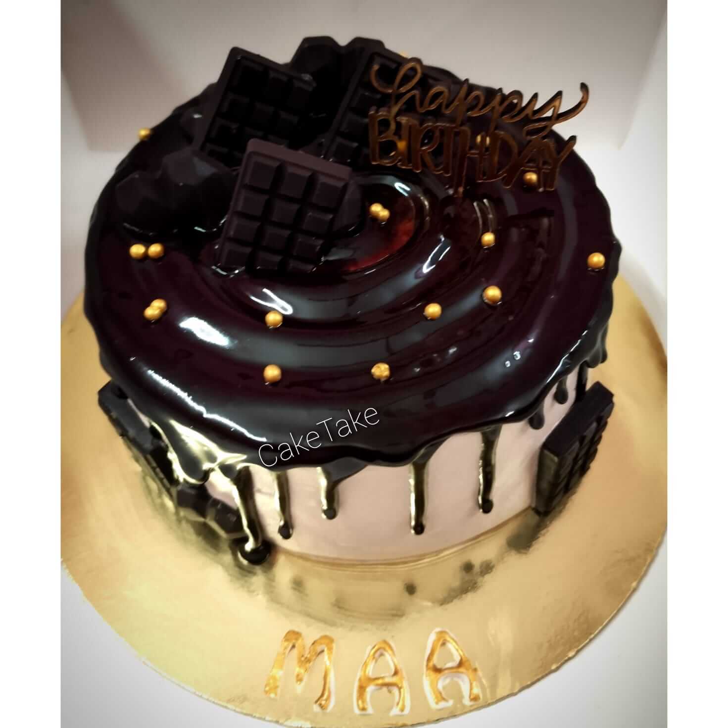 Premium Chocolate Mirror Glaze Cake in Kolkata by Frost Fiesta