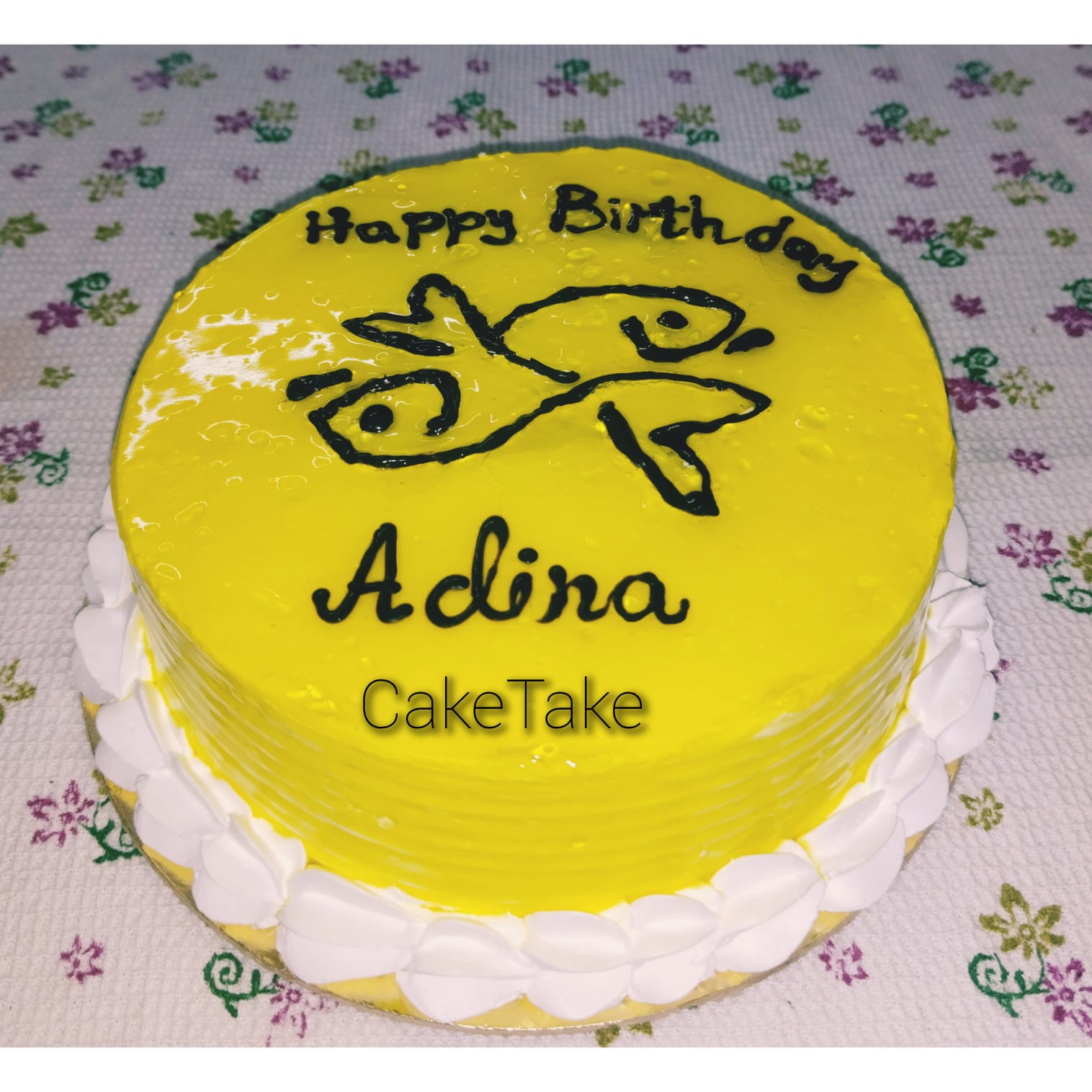 Yellow Custom Birthday Cake in Kolkata by Frost Fiesta